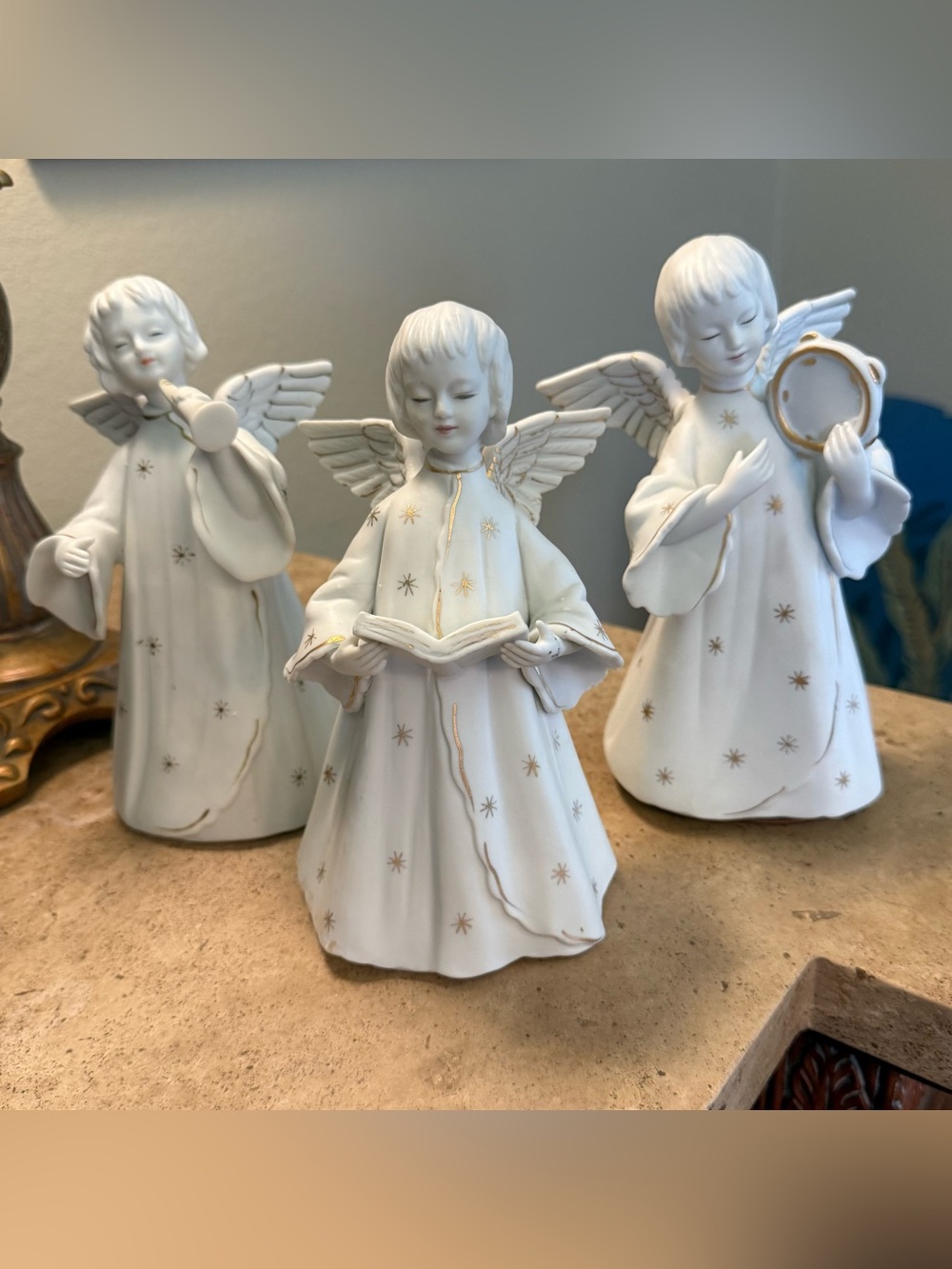Rare Vintage Schmid Bros. Porcelain Angels - Set of 3